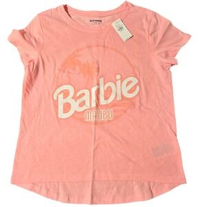Old Navy Barbie Malibu Graphic T-Shirt Kids Girls Pink New with Tags